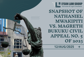 SNAPSHOT OF THE CAT DECISION IN NATHANAEL  MWAKIPITI KIGWILA VS. MAGRETH ANDULILE  BUKUKU, CIVIL APPEAL NO. 5 OF 2023, COURT OF  APPEAL OF TANZANIA