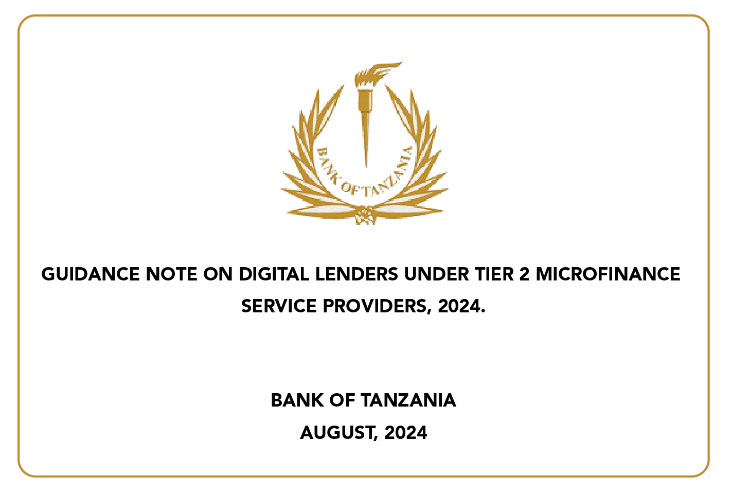 GUIDANCE NOTE ON DIGITAL LENDERS UNDER TIER 2 MICROFINANCE SERVICE PROVIDERS, 2024.
